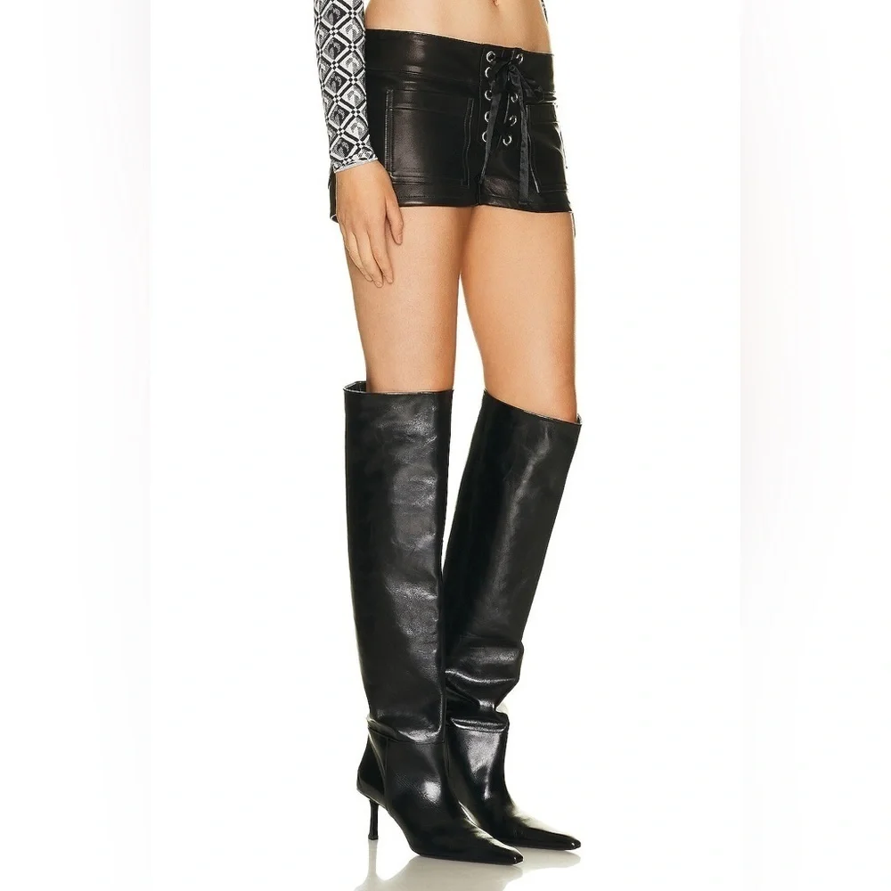 New! EB Denim Leather Black Micro Hottie Y2K
Lace Up Shorts ❤️🔥 Size 26 NWT! - Picture 4 of 15